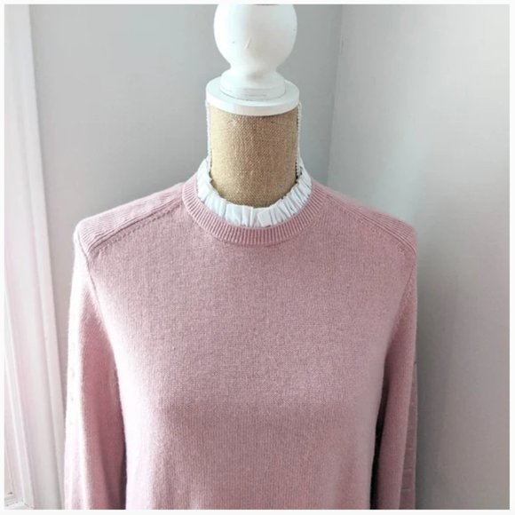 Ted Baker Lissiah Bobble Sleeve Mockable light pink white layered Sweater size 3 - Picture 7 of 13